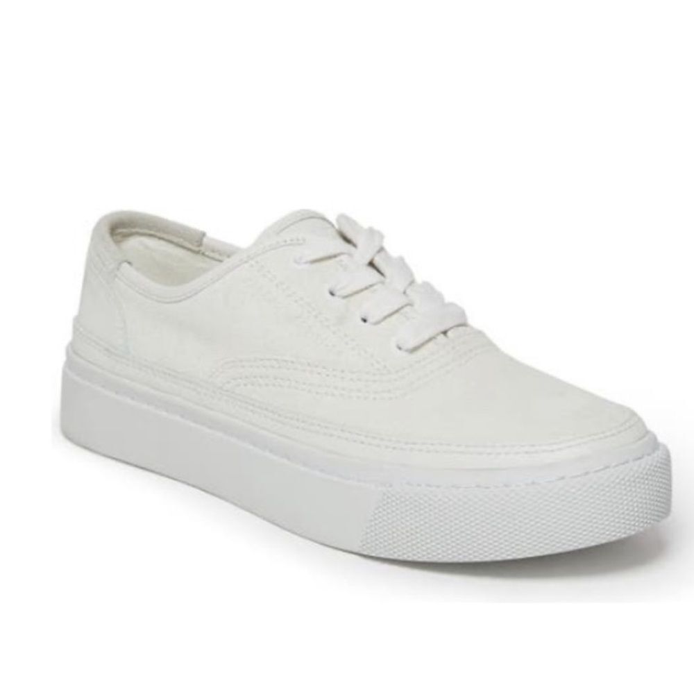 Revolve All Saints Bella Suede Sneakers in White Ecru Leather